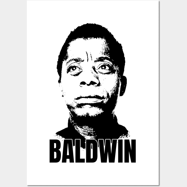 James Baldwin Portrait T-Shirt Wall Art by phatvo